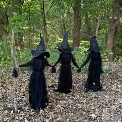 FUNPENY Halloween Decorations, 63 Inch Light-Up Halloween Witches With Stakes For Outdoor Halloween Party Yard Home Outside Decor, Set Of 3 -Funpeny Shop 514RYkM7xVL