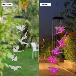 FUNPENY Solar Wind Chimes, Set Of 2 LED Solar Hanging Butterfly & Hummingbird Lights Outdoor Waterproof Mobile Wind Chime For Home, Garden, Yard Decoration, Gifts For Kids 8 FUNPENY Solar Wind Chimes, Set Of 2 LED Solar Hanging Butterfly & Hummingbird Lights Outdoor Waterproof Mobile Wind Chime For Home, Garden, Yard Decoration, Gifts For Kids -Funpeny Shop 515fNFaX1OL