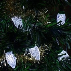 FUNPENY C9 Christmas String Lights, 50 LED 33ft Outdoor Fairy Lights Extendable Green Wire String Lights For Patio Xmas Tree Wedding Party House Decoration (White) -Funpeny Shop 515kPaj WL