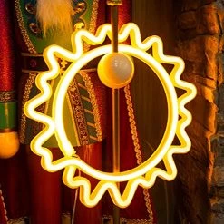 FUNPENY Sun Neon Signs LED Night Lights USB Charging/Battery Operated Neon Wall Lights Ramadan Decorative Lights For Wedding, Birthday Party (Battery Not Included) (Party Yellow) -Funpeny Shop 516O8zlZ35S