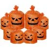 FUNPENY 8 Pack Halloween Pumpkin Leaf Bags, Jack O Lantern Fall Trash Leaf Lawn Bags For Leaves Decorations Outdoor Yard Garden Decor, Set Of 8 (2 Large And 6 Small)