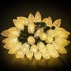 FUNPENY C9 Christmas String Lights, 50 LED 33ft Outdoor Fairy Lights Extendable Green Wire String Lights For Patio Xmas Tree Wedding Party House Decoration (White) -Funpeny Shop 518lb 4PL. AC