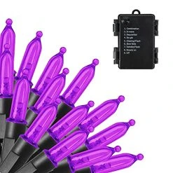 FUNPENY Halloween 50 LED Mini String Lights, 16FT Battery Operated 8 Modes Waterproof Fairy Lights, Halloween Decorations For Indoor Outdoor Garden