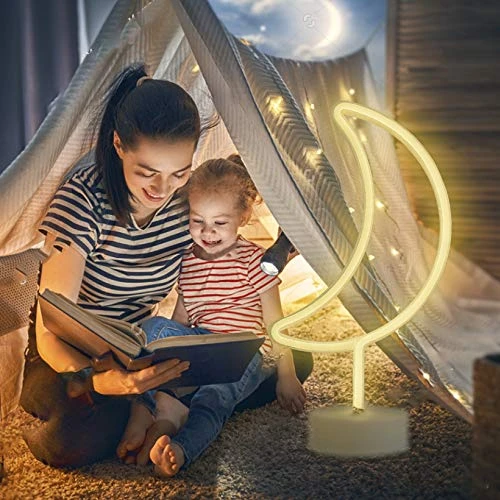 Funpeny Moon Neon Signs, LED Ramadan Festival Moon Neon Lights, Decor For Table,Desk,Indoors,Home Bedroom Decorations USB Charging & Battery 6 Funpeny Moon Neon Signs, LED Ramadan Festival Moon Neon Lights, Decor For Table,Desk,Indoors,Home Bedroom Decorations USB Charging & Battery - Image 6