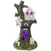 FUNPENY Solar Halloween Decorations Outdoor, Village Resin Tree Statue, Spooky Figurine Table Ornaments With RGB Color Changing Lights, Waterproof Sculpture For Indoor Home Garden Yard Desk Decor