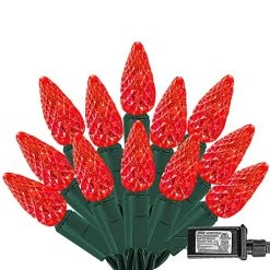 FUNPENY C6 Christmas Lights, 100 LED 33 FT Fairy Lights With 8 Modes Lights Outdoor Extendable Waterproof String Lights For Indoor Xmas Tree Wedding Patio Party Holiday Decorations (Red)