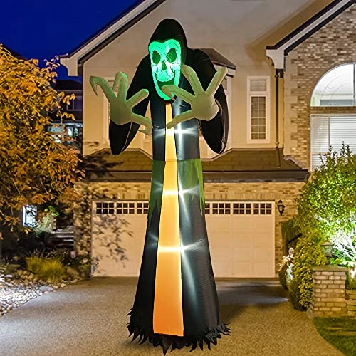 FUNPENY Halloween 9FT Inflatable Grim Reaper Ghost, Blow Up Halloween Decorations For Outdoor Garden Yard Lawn Party Decor 6 FUNPENY Halloween 9FT Inflatable Grim Reaper Ghost, Blow Up Halloween Decorations For Outdoor Garden Yard Lawn Party Decor - Image 6