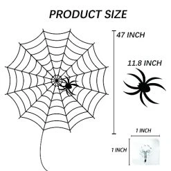 FUNPENY Halloween 80 LED Orange Spider Web Lights With Spider, 8 Modes Light Up Cobweb Halloween Decorations For Indoor Ourdoor Garden Yard Home Patio (Orange) -Funpeny Shop 51CASrl7ipL 1