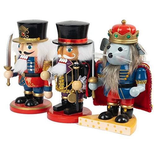 FUNPENY 3 Set Christmas Nutcrackers Figures, 7 Inch Handmade Wooden Mouse King Soldier And Pirate Traditional Nutcracker Decorations For Fall Festive Christmas Desktop Collectible Decor 6 FUNPENY 3 Set Christmas Nutcrackers Figures, 7 Inch Handmade Wooden Mouse King Soldier And Pirate Traditional Nutcracker Decorations For Fall Festive Christmas Desktop Collectible Decor - Image 6