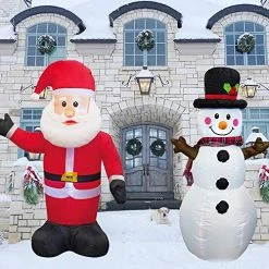 FUNPENY 4 FT Set Of 2 Christmas Inflatable Santa Claus With Snowman, Indoor Outdoor Inflatable Christmas Decorations With Built-in LEDs, Christmas Blow Up Decor For Yard Lawn Patio Garden Party 11 FUNPENY 4 FT Set Of 2 Christmas Inflatable Santa Claus With Snowman, Indoor Outdoor Inflatable Christmas Decorations With Built-in LEDs, Christmas Blow Up Decor For Yard Lawn Patio Garden Party -Funpeny Shop 51HEn7ZmfdL