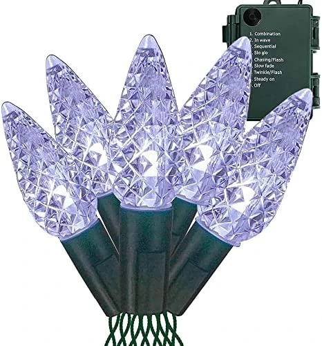 FUNPENY C6 Battery Operated Christmas Lights, 50 LED 17ft Christmas String Lights With 8 Modes, Christmas Decorations For Indoor Outdoor Xmas Tree Wedding Holiday, Blue 10 FUNPENY C6 Battery Operated Christmas Lights, 50 LED 17ft Christmas String Lights With 8 Modes, Christmas Decorations For Indoor Outdoor Xmas Tree Wedding Holiday, Blue - Image 10