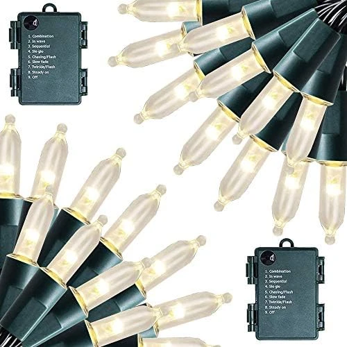 FUNPENY Battery Operated Christmas Lights, 2 Pack 16FT 50 LED 8 Modes Waterproof Fairy Lights, Christmas Decorations For Indoor Outdoor Garden Party Decor 14 FUNPENY Battery Operated Christmas Lights, 2 Pack 16FT 50 LED 8 Modes Waterproof Fairy Lights, Christmas Decorations For Indoor Outdoor Garden Party Decor - Image 14