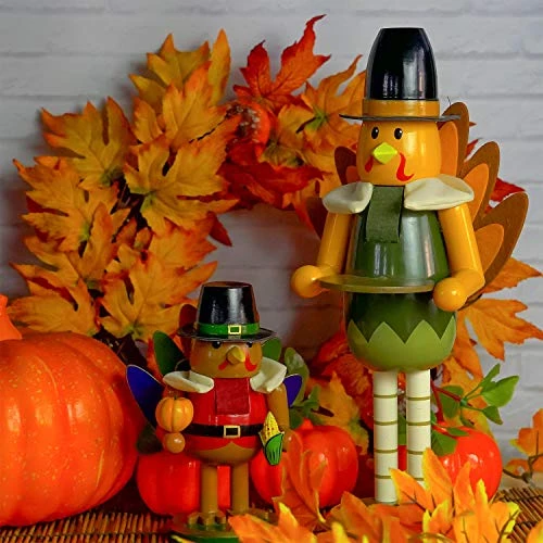 FUNPENY Thanksgiving Fall Decoration, 14 Inch Handmade Turkey Collectible Wooden Handmade Nutcracker For Fall Thanksgiving Christmas Home Table Decor 2 FUNPENY Thanksgiving Fall Decoration, 14 Inch Handmade Turkey Collectible Wooden Handmade Nutcracker For Fall Thanksgiving Christmas Home Table Decor - Image 2