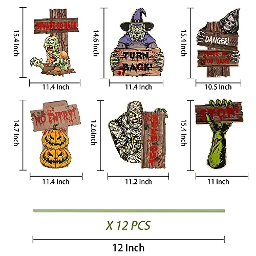 FUNPENY Halloween 6 Pcs Yard Signs With Stakes, Outdoor Waterproof Zombie Pumpkin Witch Party Garden Lawn Decorations Supplies 2 FUNPENY Halloween 6 Pcs Yard Signs With Stakes, Outdoor Waterproof Zombie Pumpkin Witch Party Garden Lawn Decorations Supplies - Image 2