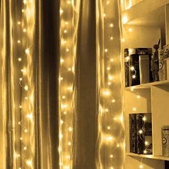FUNPENY Window Curtain String Lights, 300 LED 8 Lighting Modes Fairy Lights USB Powered, Waterproof Lights For Christmas Bedroom Party Wedding Home Garden Wall Decorations, Warm White -Funpeny Shop 51JkLmHO4L