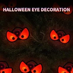 FUNPENY 3 Pack Halloween Spooky Ghost Eyes With Suction Cup, Light Up Battery Powered Window Decorations For Room Store Showcase Halloween Decor (Red, Purple, Orange) -Funpeny Shop 51KX8f8p7hL