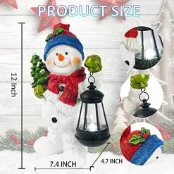 FUNPENY Christmas 12 Inch Resin Snowman Decorations , Cute Snowman Figurines Table Statues Collectibles With Solar Lights For Xmas Indoor Home Bathroom Desk Top Décor 9 FUNPENY Christmas 12 Inch Resin Snowman Decorations , Cute Snowman Figurines Table Statues Collectibles With Solar Lights For Xmas Indoor Home Bathroom Desk Top Décor -Funpeny Shop 51M1S4AuYhL
