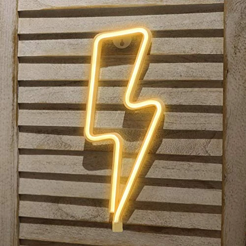 Funpeny LED Neon Decorative Light, Neon Sign Shaped Decor Light, Lightning Shape Indoor Decor For Halloween Decoration Living Room, Birthday Party, Wedding Party (Warm White) 2 Funpeny LED Neon Decorative Light, Neon Sign Shaped Decor Light, Lightning Shape Indoor Decor For Halloween Decoration Living Room, Birthday Party, Wedding Party (Warm White) - Image 2
