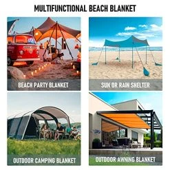 FUNPENY Beach Blanket, Extra Large 79"x83" Waterproof Sandproof Picnic Mat For Outdoor Travel Hiking Holiday Trip Pool Party (Green) 7 FUNPENY Beach Blanket, Extra Large 79"x83" Waterproof Sandproof Picnic Mat For Outdoor Travel Hiking Holiday Trip Pool Party (Green) -Funpeny Shop 51NN8phRR7L 1