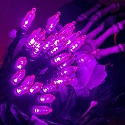 FUNPENY Halloween 50 LED Clear Mini String Lights, 16 FT Battery Operated Waterproof Fairy Lights With 8 Lighting Modes, Halloween Decorations For Indoor Outdoor Garden Party(Purple,2 Pack) -Funpeny Shop 51OOny8STYL