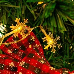 FUNPENY 100 LED Christmas Snowflake String Lights, 49 FT Waterproof Connectable Fairy Light Plug In With 8 Modes For Indoor Outdoor Wedding Xmas Tree Party Garden Decorations, Warm White -Funpeny Shop 51OasQo9G9L