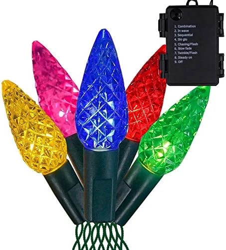 FUNPENY C6 Battery Operated Christmas Lights, 50 LED 17ft Christmas String Lights With 8 Modes, Christmas Decorations For Indoor Outdoor Xmas Tree Wedding Holiday, Blue 8 FUNPENY C6 Battery Operated Christmas Lights, 50 LED 17ft Christmas String Lights With 8 Modes, Christmas Decorations For Indoor Outdoor Xmas Tree Wedding Holiday, Blue - Image 8