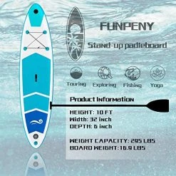FUNPENY Inflatable Stand Up Paddle Boards, 10' X 32" X 6" Non-Slip Paddle Board For Adults And Youth, Wide Paddleboard For Yoga With SUP Accessories And Backpack -Funpeny Shop 51P0qJRae6L