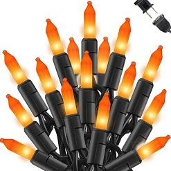 FUNPENY Orange Halloween Mini String Lights, 33FT 150 Count Halloween Decorations For Indoor Outdoor Home Party Garden Yard Decor