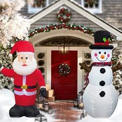 FUNPENY 4 FT Set Of 2 Christmas Inflatable Santa Claus With Snowman, Indoor Outdoor Inflatable Christmas Decorations With Built-in LEDs, Christmas Blow Up Decor For Yard Lawn Patio Garden Party 10 FUNPENY 4 FT Set Of 2 Christmas Inflatable Santa Claus With Snowman, Indoor Outdoor Inflatable Christmas Decorations With Built-in LEDs, Christmas Blow Up Decor For Yard Lawn Patio Garden Party -Funpeny Shop 51QJWowSweL