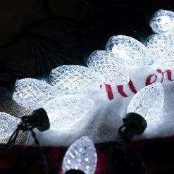 FUNPENY C9 Christmas String Lights, 50 LED 33ft Outdoor Fairy Lights Extendable Green Wire String Lights For Patio Xmas Tree Wedding Party House Decoration (White) -Funpeny Shop 51QQ4GvVRhL