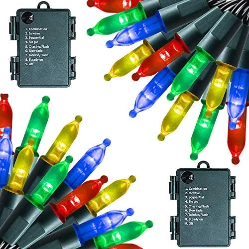 FUNPENY Battery Operated Christmas Lights, 2 Pack 16FT 50 LED 8 Modes Waterproof Fairy Lights, Christmas Decorations For Indoor Outdoor Garden Party Decor 15 FUNPENY Battery Operated Christmas Lights, 2 Pack 16FT 50 LED 8 Modes Waterproof Fairy Lights, Christmas Decorations For Indoor Outdoor Garden Party Decor - Image 15