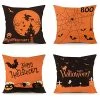 FUNPENY Halloween Decoration, Set Of 4 Halloween Pillow Covers 18 X 18 Inch Spirder Web Jack-O-Lantern Cushion Covers For Halloween (Inserts Are Not Include)