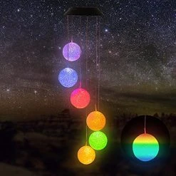 FUNPENY Solar Ball Wind Chimes, Waterproof Color Changing Hanging LED Lights Mobile Wind Chime For Outdoor Yard Garden -Funpeny Shop 51ToyxOAXwS