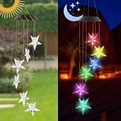FUNPENY Solar Wind Chimes Star Lights, Gifts For Mom, Grandma, Solar Mobiles Hanging Color Changing LED Lights Outdoor Waterproof Yard Garden Decorations, Friendship Wind Chimes -Funpeny Shop 51UVB RH88S