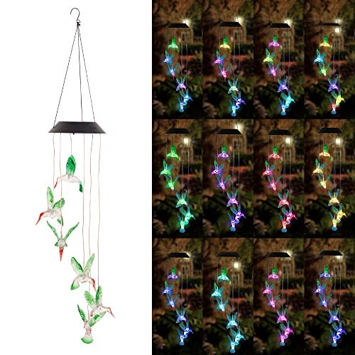 FUNPENY Solar Hummingbird Wind Chimes Outside, Solar Wind Chimes Changing Colors, Gifts For Mom, Grandma, Birthday, Solar Mobile Decor For Outside, Outdoor, Yard, Patio, Garden Decorations (1 Pack) 6 FUNPENY Solar Hummingbird Wind Chimes Outside, Solar Wind Chimes Changing Colors, Gifts For Mom, Grandma, Birthday, Solar Mobile Decor For Outside, Outdoor, Yard, Patio, Garden Decorations (1 Pack) - Image 6