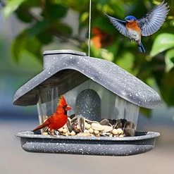 FUNPENY Bird Feeders For Outdoors Hanging, Wild Bird Feeders For Outside Clearance, Yard Lawn Garden Decorations (Gray) -Funpeny Shop 51UqWx8Zw7S