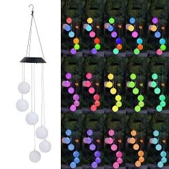 FUNPENY Solar Ball Wind Chimes, Waterproof Color Changing Hanging LED Lights Mobile Wind Chime For Outdoor Yard Garden -Funpeny Shop 51VQa3m2e2L