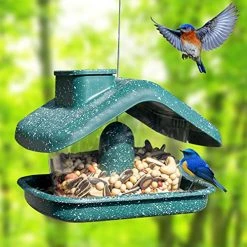 FUNPENY Bird Feeders For Outdoors Hanging, Wild Bird Feeders For Outside Clearance, Yard Lawn Garden Decorations (Green) 11 FUNPENY Bird Feeders For Outdoors Hanging, Wild Bird Feeders For Outside Clearance, Yard Lawn Garden Decorations (Green) -Funpeny Shop 51Yxk9C3oS