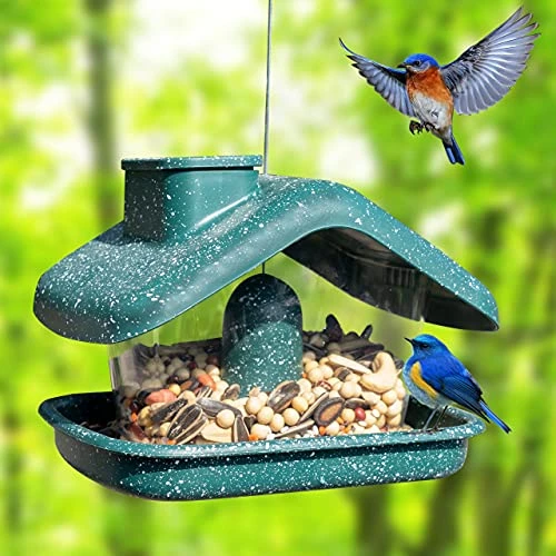 FUNPENY Bird Feeders For Outdoors Hanging, Wild Bird Feeders For Outside Clearance, Yard Lawn Garden Decorations (Green) 6 FUNPENY Bird Feeders For Outdoors Hanging, Wild Bird Feeders For Outside Clearance, Yard Lawn Garden Decorations (Green) - Image 6