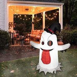 FUNPENY Halloween 4FT Inflatable White Ghost, Blow Up Halloween Decorations For Outdoor Garden Yard Lawn Party Decor -Funpeny Shop 51Z9Zblab4L
