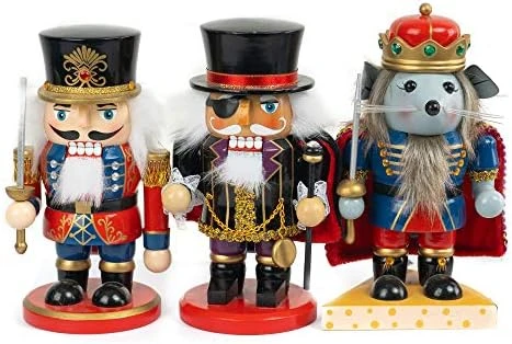 FUNPENY 3 Set Christmas Nutcrackers Figures, 7 Inch Handmade Wooden Mouse King Soldier And Pirate Traditional Nutcracker Decorations For Fall Festive Christmas Desktop Collectible Decor 7 FUNPENY 3 Set Christmas Nutcrackers Figures, 7 Inch Handmade Wooden Mouse King Soldier And Pirate Traditional Nutcracker Decorations For Fall Festive Christmas Desktop Collectible Decor - Image 7