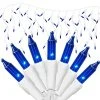 FUNPENY 8.5 FT Christmas Icicle Lights, 150 Count UL Fairy Lights With 27 Drops , White Wire String Light Decorations For Indoor Outdoor Christmas Tree Xmas Party Home Decorations (Blue)