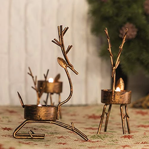 Funpeny Reindeer Tea Light Candle Holders, 6 Pack Iron Christmas Decoration For Party Dining Table Centerpeice Decorative 7 Funpeny Reindeer Tea Light Candle Holders, 6 Pack Iron Christmas Decoration For Party Dining Table Centerpeice Decorative - Image 7