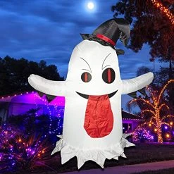 FUNPENY Halloween 4FT Inflatable White Ghost, Blow Up Halloween Decorations For Outdoor Garden Yard Lawn Party Decor