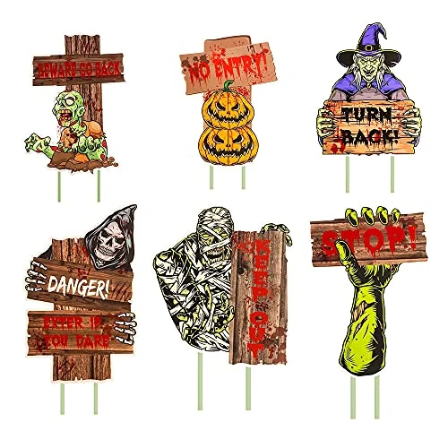 FUNPENY Halloween 6 Pcs Yard Signs With Stakes, Outdoor Waterproof Zombie Pumpkin Witch Party Garden Lawn Decorations Supplies 7 FUNPENY Halloween 6 Pcs Yard Signs With Stakes, Outdoor Waterproof Zombie Pumpkin Witch Party Garden Lawn Decorations Supplies - Image 7