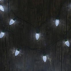 FUNPENY C9 Christmas String Lights, 50 LED 33ft Outdoor Fairy Lights Extendable Green Wire String Lights For Patio Xmas Tree Wedding Party House Decoration (White) -Funpeny Shop 51i7q7OrKbL