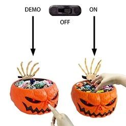 FUNPENY Halloween Candy Bowl, Animated Pumpkin Candy Holder, Lighted Red Eyes And Sound Candy Dish With Motion Activated For Trick-or-Treaters Party -Funpeny Shop 51iRdEltmyL