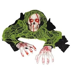 FUNPENY Halloween Decorations, Light Up Skeleton Groundbreaker With Bloodstains And Sound Effect, Skeleton Halloween Decoration For Haunted House Outdoor, Yard, Lawn, Party, Home Indoor Decor