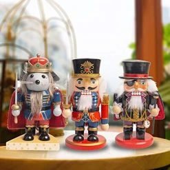 FUNPENY 3 Set Christmas Nutcrackers Figures, 7 Inch Handmade Wooden Mouse King Soldier And Pirate Traditional Nutcracker Decorations For Fall Festive Christmas Desktop Collectible Decor 12 FUNPENY 3 Set Christmas Nutcrackers Figures, 7 Inch Handmade Wooden Mouse King Soldier And Pirate Traditional Nutcracker Decorations For Fall Festive Christmas Desktop Collectible Decor -Funpeny Shop 51kgXnwKuaL