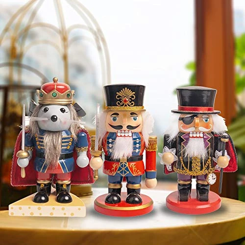 FUNPENY 3 Set Christmas Nutcrackers Figures, 7 Inch Handmade Wooden Mouse King Soldier And Pirate Traditional Nutcracker Decorations For Fall Festive Christmas Desktop Collectible Decor 5 FUNPENY 3 Set Christmas Nutcrackers Figures, 7 Inch Handmade Wooden Mouse King Soldier And Pirate Traditional Nutcracker Decorations For Fall Festive Christmas Desktop Collectible Decor - Image 5